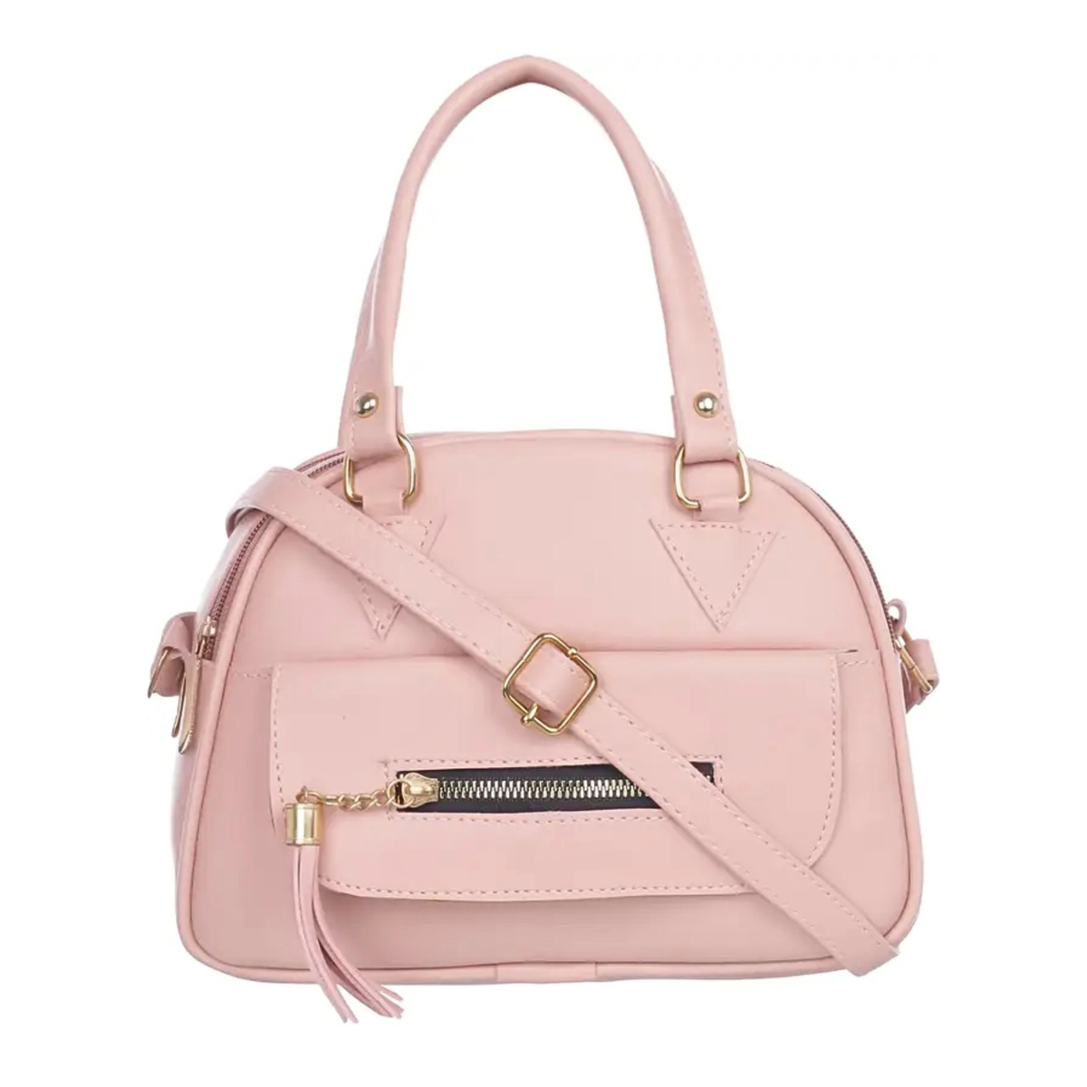 Graceful Tassel-Accented Structured Handbag