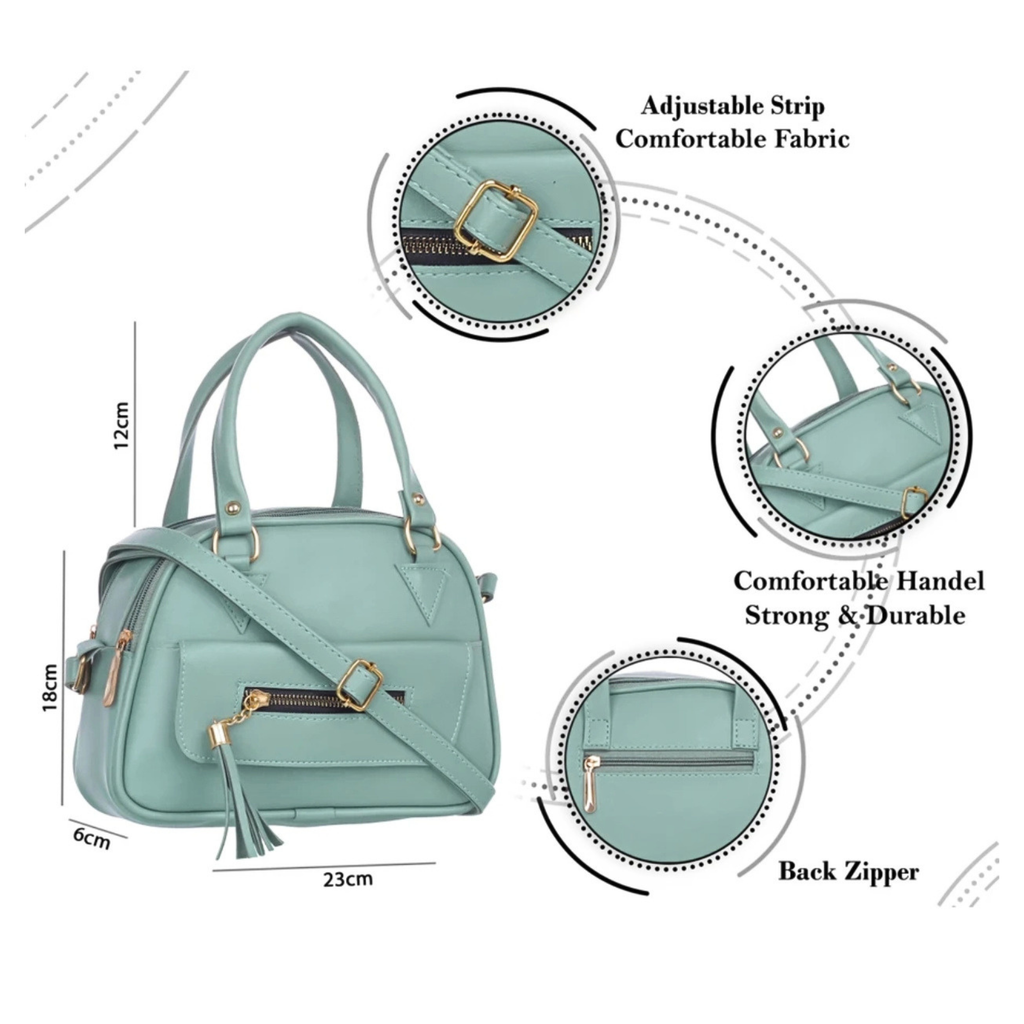 Graceful Tassel-Accented Structured Handbag