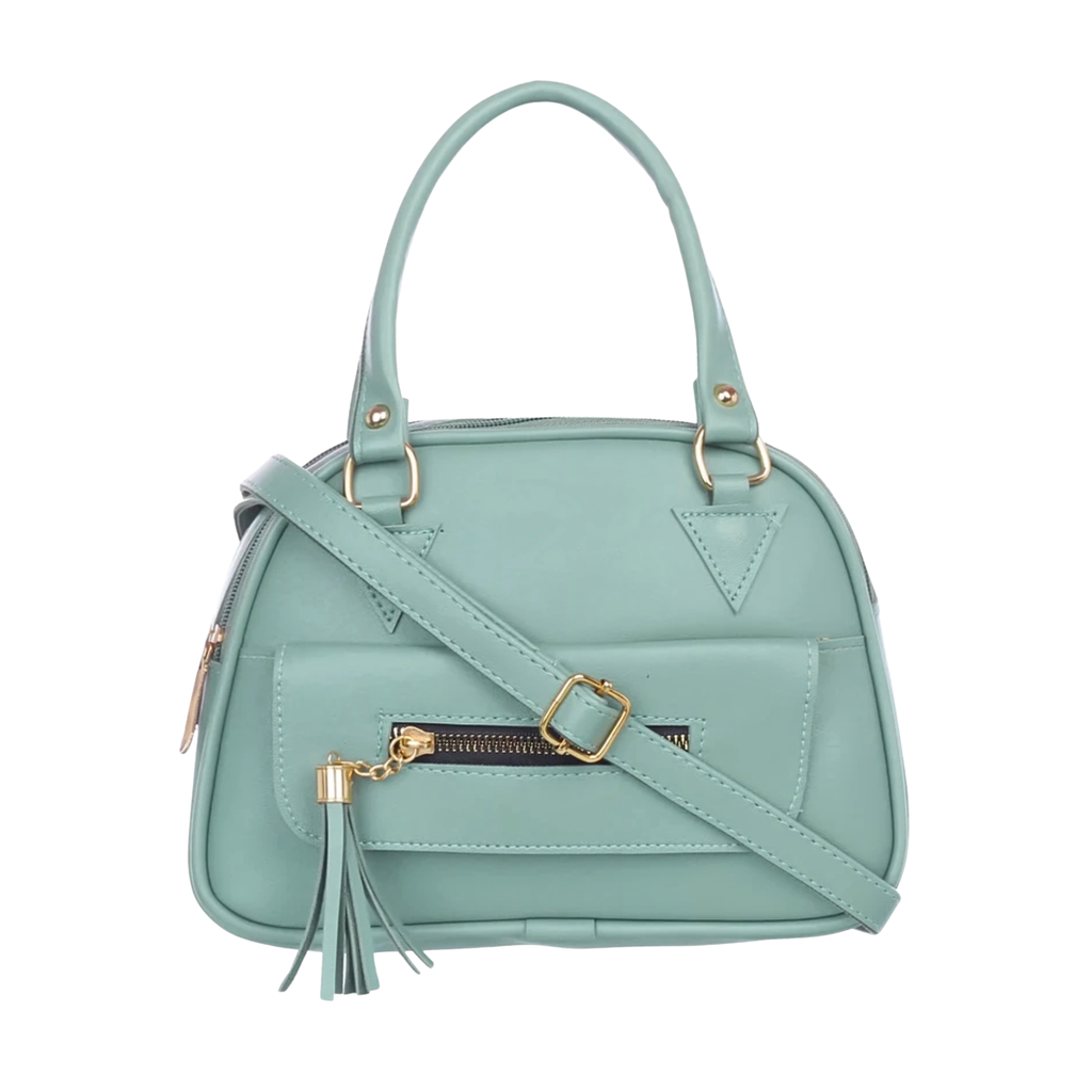 Graceful Tassel-Accented Structured Handbag