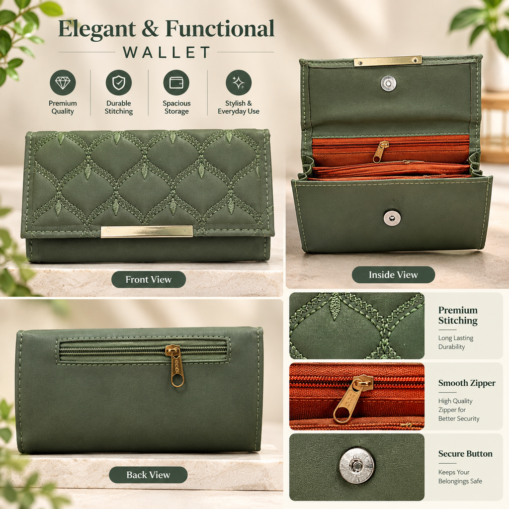 Bag In Love – Elegant Embroidered Women’s Long Wallet