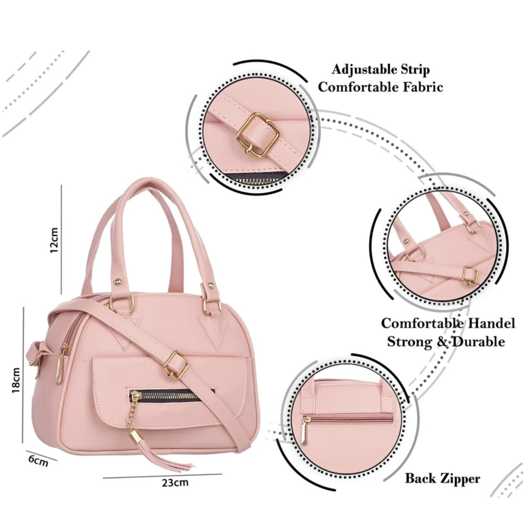 Graceful Tassel-Accented Structured Handbag