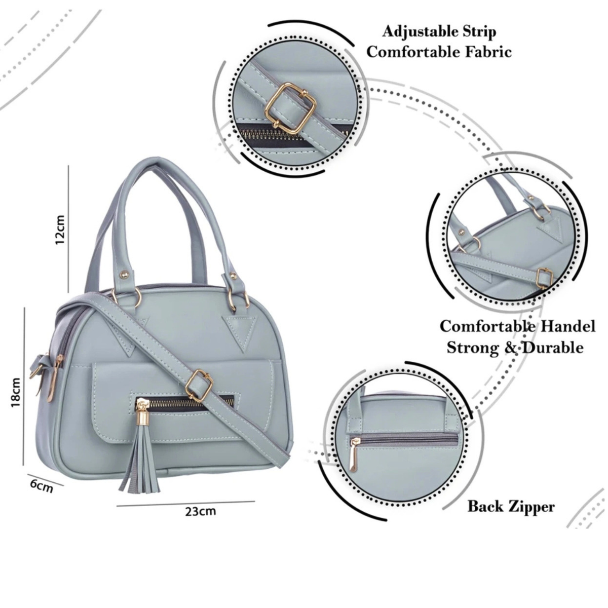 Graceful Tassel-Accented Structured Handbag